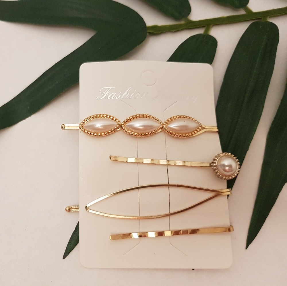 🌟Pearl & Gold Bobby Pin Hair Clip Set